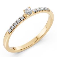 pierścionek z żółtego złota 585 z diamentem (brylantem) 0,17 ct g/si