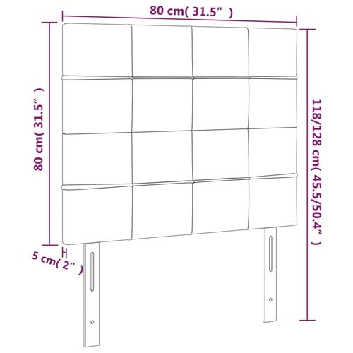 Zagłówek do łóżka z LED, taupe, 80x5x118/128 cm, tkanina na Arena.pl