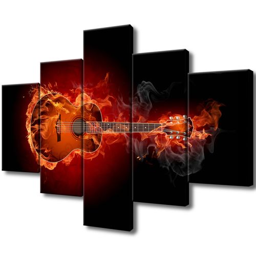 Obraz Drukowany 100X70 Płonąca Gitara na Arena.pl