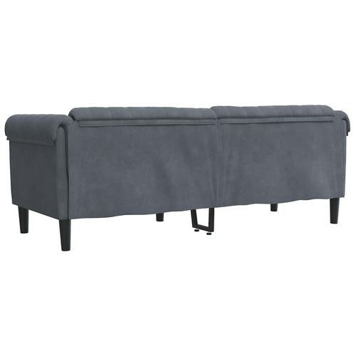 Sofa 3-osobowa, ciemnoszara, tapicerowana aksamitem na Arena.pl