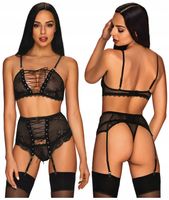 OBSESSIVE UWODZICIELSKI CZARNY KOMPLET BASITTA S/M