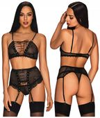 OBSESSIVE UWODZICIELSKI CZARNY KOMPLET BASITTA S/M