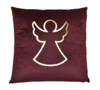 Poduszka bordowa ze złotym aniołem