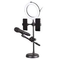 Statyw na mikrofon smartfon lampa LED Ring do telefonu Kaline R-123