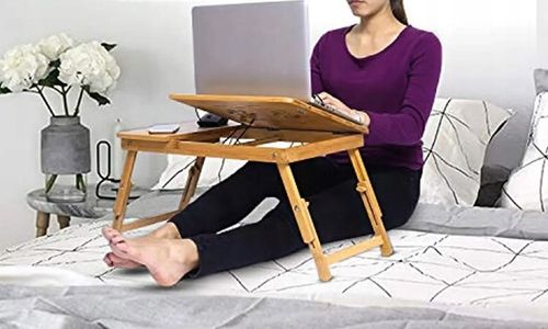 STOLIK pod LAPTOPA do ŁÓŻKA KOMPUTER PODSTAWKA PÓŁKA DREWNIANY REGULOWANY na Arena.pl