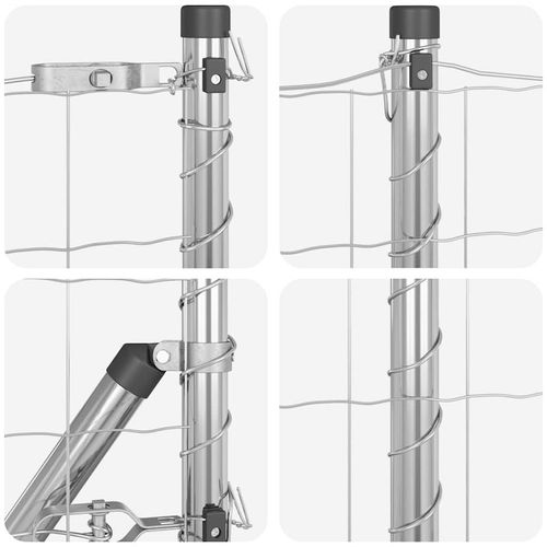 Ogrodzenie z słupkami Srebrny 1 x 25 m Stal na Arena.pl