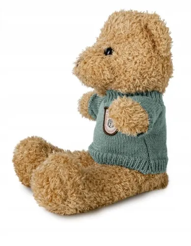 MIŚ BRĄZOWY 22 CM W SWETERKU / MIĘTOWY na Arena.pl