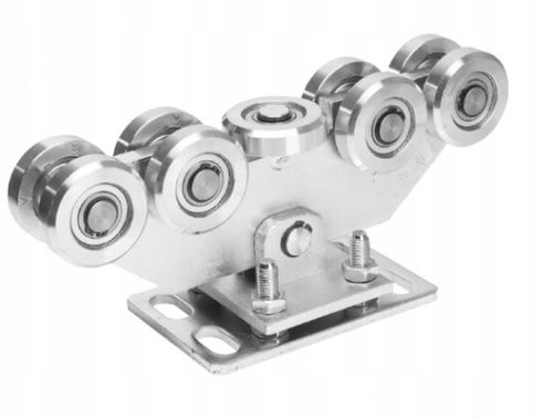 WÓZEK WÓZKI ROLKI DO BRAMY PRZESUWNEJ ZESTAW 80x80 9 ROLEK STALOWE na Arena.pl