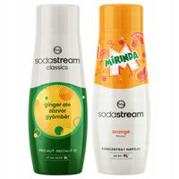 2X SodaStream IMBIR GINGER + MIRINDA Syrop do Saturatora Koncentrat Pomarań