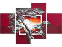 140CM 70 OBRAZ KARMAZYNOWY ZACHÓD SŁOŃCA ŚCIENNY