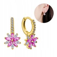 Kolczyki srebrne kwiatki dla dziewczynki angielskie srebro pozłacane