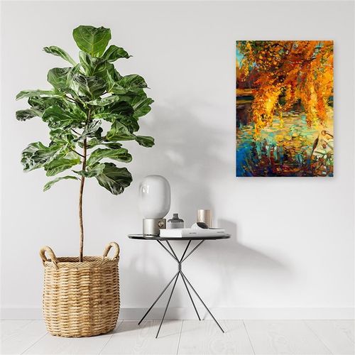OBRAZ NA PŁÓTNIE Jesień Liście Malowany 40x60 na Arena.pl
