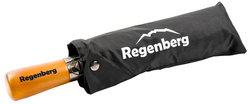 Duży czarny składany parasol REGENBERG zdjęcie 15