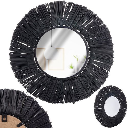 Lustro ścienne czarne okrągłe 42 cm na Arena.pl