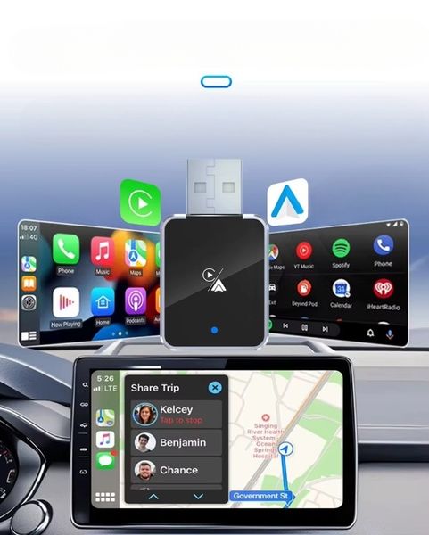 BEZPRZEWODOWY ADAPTER ANDROID AUTO CARPLAY 2W1 IPHONE USB USB-C zdjęcie 7
