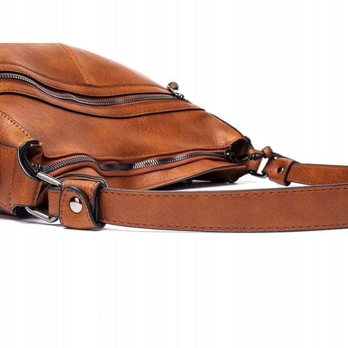 Torebka BRĄZOWA Pojemna Damska Eko Skóra na Zamek A4 Duża TORBA na Arena.pl