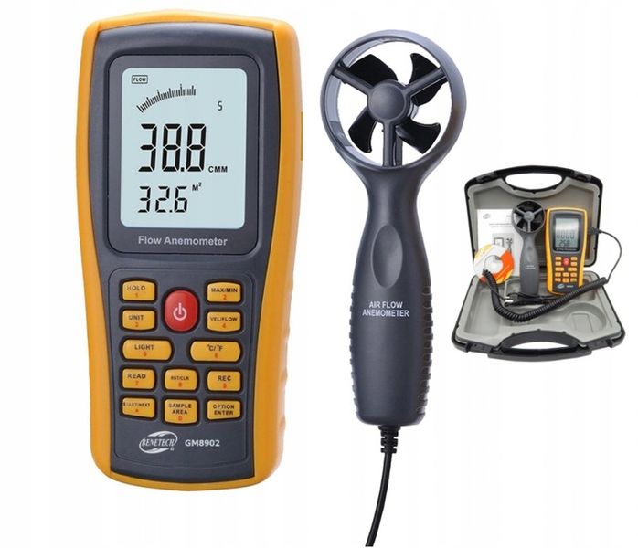 ANEMOMETR WIATROMIERZ MIERNIK WIATRU DO KLIMATYZACJI próg startu 0,5m/s USB zdjęcie 1