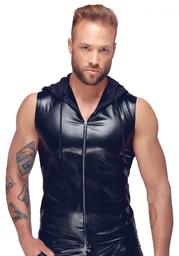 noir 2xl bezrękawnik z kapturem czarny skora węża męski na Arena.pl