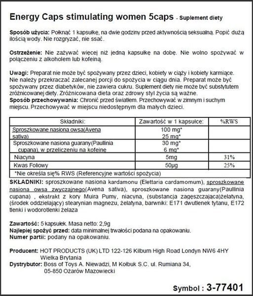 Supl.diety-Women Energy- 5 Caps zdjęcie 2