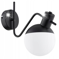 KINKIET LAMPA ŚCIENNA ALFA ESTERA 91523 KULA SZKLANA CZARNY