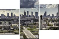 60 90CM OBRAZ 3 ELEM WARSZAWSKI PEJZAŻ ŚCIENNY DRUK PŁÓTNO