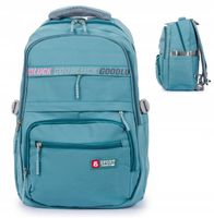 Plecak Szkolny Młodzieżowy Tornister Pojemny XXL Wielokieszeniowy Błękitny