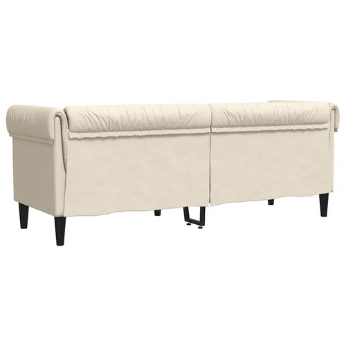 Sofa Chesterfield trzyosobowa, obita lnem na Arena.pl