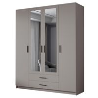 Szafa ADA II 160 cm - pojemna garderoba z lustrem - KASZMIR+CZARNY