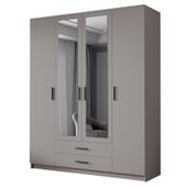 Szafa ADA II 160 cm - pojemna garderoba z lustrem - KASZMIR+CZARNY