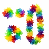 Zestaw hawajski- naszyjnik, opaska, bransoletki