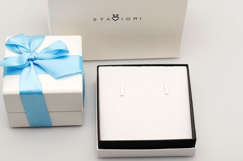 srebrne minimalistyczne kolczyki pałeczki minimalistyczne - ksc6204 na Arena.pl