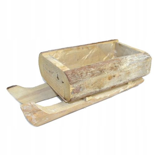 Doniczka donica sanki drewniane kory sanie duże na Arena.pl