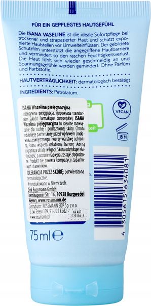 ISANA WAZELINA PIELĘGNACYJNA 75 ML zdjęcie 2
