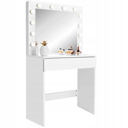 Toaletka kosmetyczna z oświetlniem LED z lustrem do makijażu + na Arena.pl