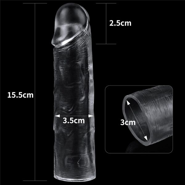 Flawless Clear Penis Sleeve Add 1'' zdjęcie 12