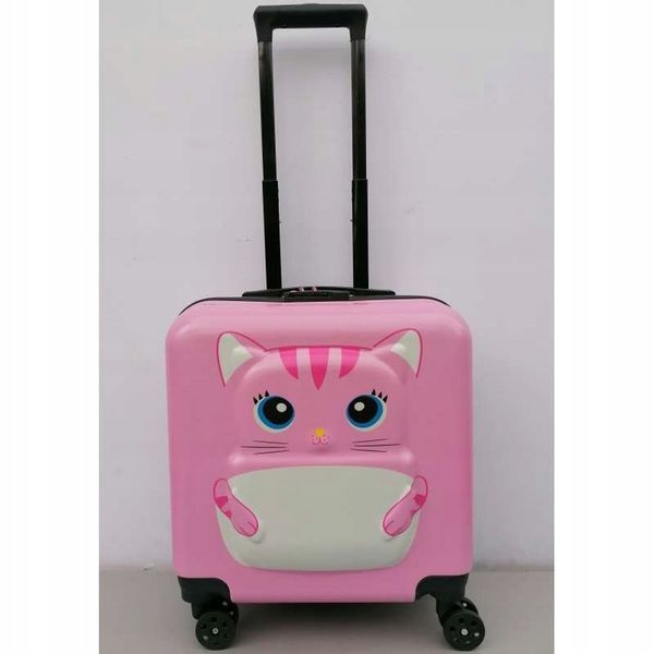 KOT KOTEK WALIZKA 3D DZIECIĘCA BAGAŻ SZYFR DLA DZIECI 4 KÓŁKA zdjęcie 4