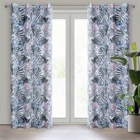 Zasłona gotowa na przelotkach MALIBU 140x250 egzotyczne liście kwiaty