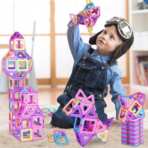 MAGNETYCZNE KLOCKI KONSTRUKCYJNE, 40 KLOCKÓW MAGNETYCZNYCH DLA DZIECI na Arena.pl