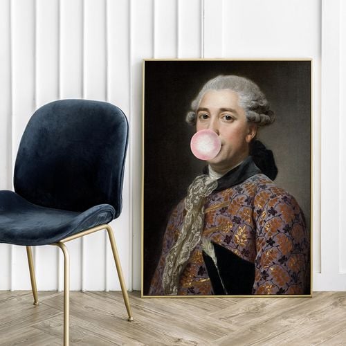 Plakat dżentelmen z balonem portret 21x29,7 cm A4 na Arena.pl