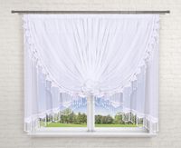 Firana 400x160 "Beza" biały woal,gipiura