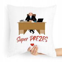 Dla Prezesa Viceprezesa Poduszka Super Prezes Z Nadrukiem Ze Zdjęciem