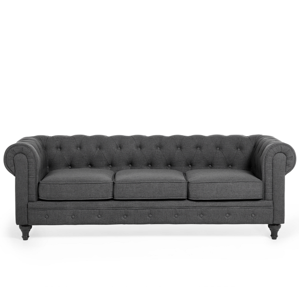 Sofa 3-osobowa szara CHESTERFIELD zdjęcie 1
