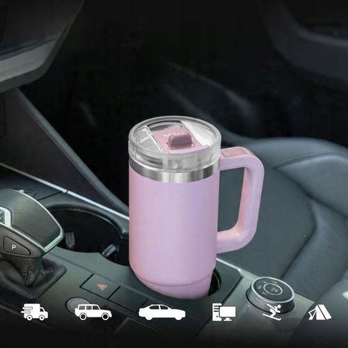 Kubek termiczny bidon na wode ze słomką teleskopową, termos do auta, 1200ml na Arena.pl