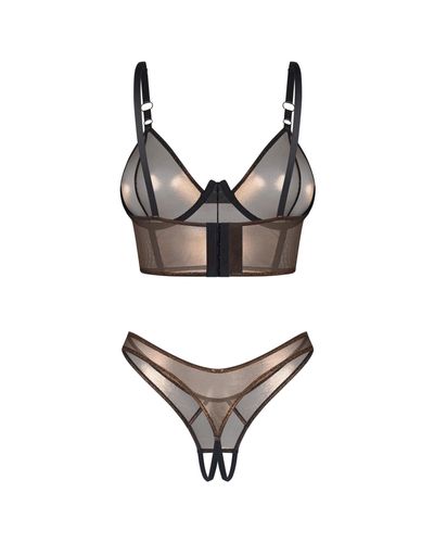 komplet soranna top i otwarte stringi złote obsessive 2xl/3xl na Arena.pl