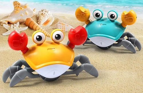 KRAB INTERAKTYWNY PEŁZAJĄCY UCIEKAJĄCY DŹWIĘK muzyka gra czujnik + BATERIE na Arena.pl