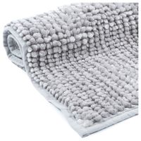 DYWANIK ŁAZIENKOWY CHENILLE SZARY ANTYPOŚLIZGOWY MIĘKKI SHAGGY 40x60CM