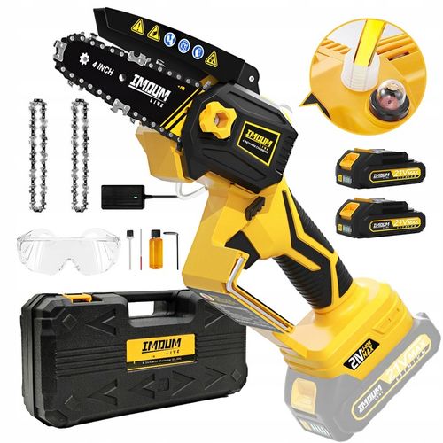 MINI PIŁA ŁAŃCUCHOWA PILARKA GAŁĘZIÓWKA AKUMULATOROWA 4" ZESTAW 2AKU IMOUM na Arena.pl