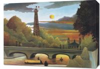 Obraz 70x50cm Seine and Eiffel Tower, Rousseau Vintage do Salonu