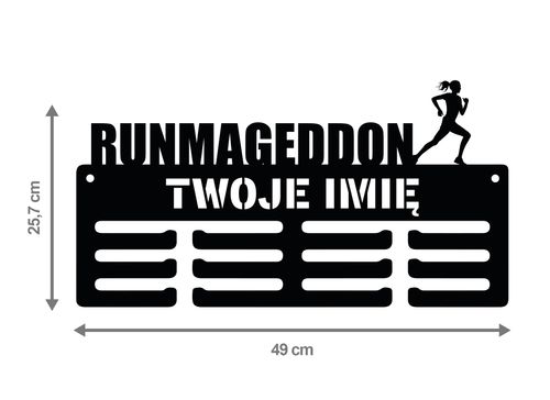 Wieszak na medale RUNMAGEDON twoje imię dowolny tekst 229.3 na Arena.pl