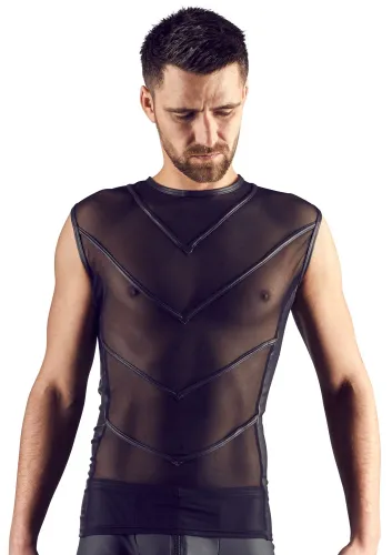 svenjoyment męski top siateczkowy z matowymi wstawkami czarny m na Arena.pl